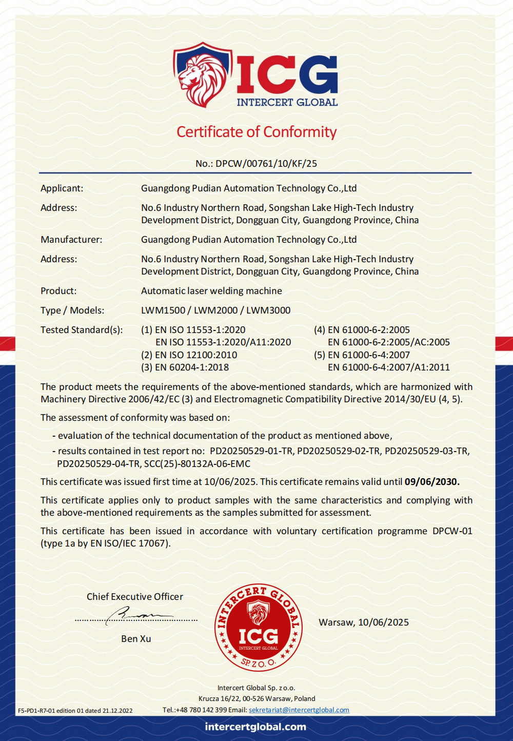 CE - Automatic Laser Welding Machine