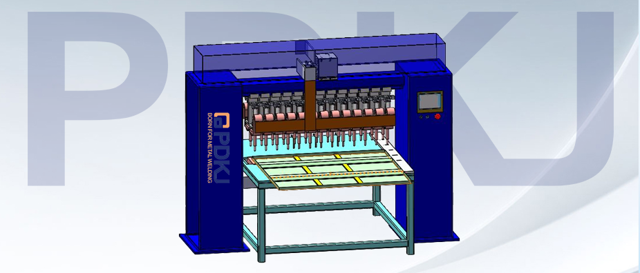 X&uuml;susi Qaynaq Maşınları və Ağıllı Anbar | Rəf bərkidiciləri &uuml;&ccedil;&uuml;n PDKJ Gantry Tipli &Ccedil;ox N&ouml;qtəli Qaynaq Maşını &Ccedil;atdırılmış və İstifadəyə Verilmiş — Levha Metal Kombinin Y&uuml;ksək Səmərəli K&uuml;tləvi İstehsalını G&uuml;cləndirir